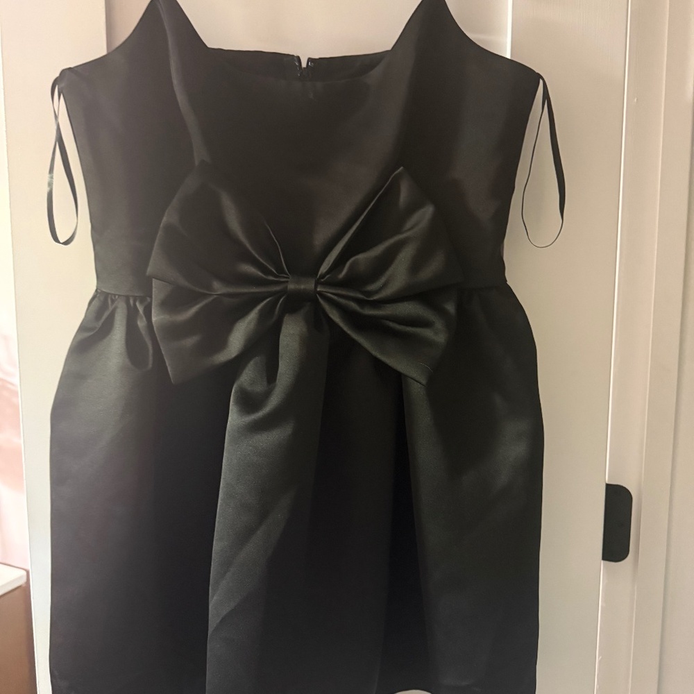 AQUA  Satin Bow Mini Dress - Black XL * Like New * Worn Once - Picture 2 of 6
